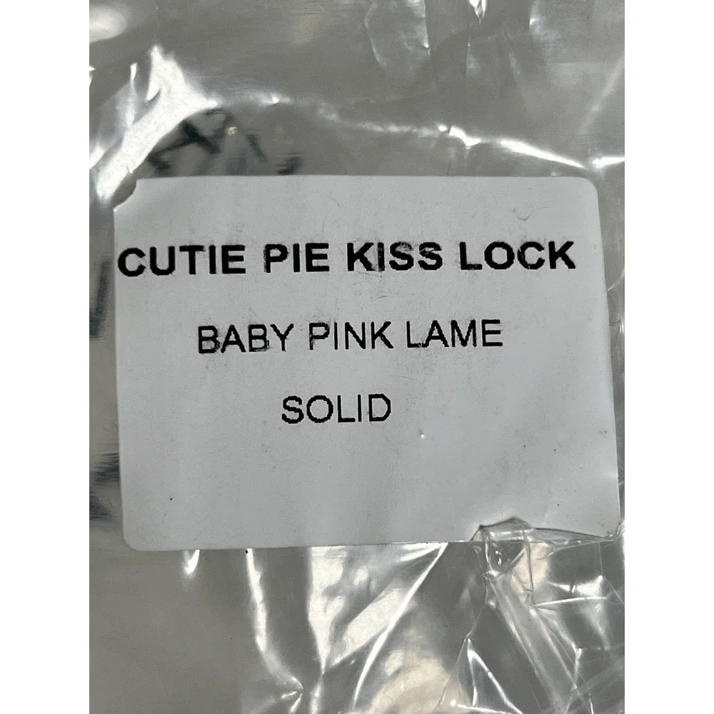 NWT Lux de Ville Pink Shimmer Cutie Pie Kiss Lock Bag Barrel Purse Rockabilly